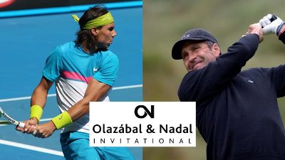 Nadal y Olazábal jugando al Golf en apoyo a la discapacidad intelectual y a las enfermedades raras