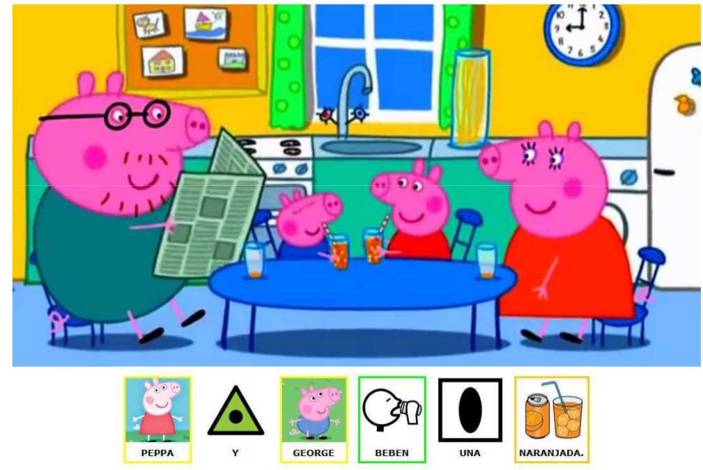 Cuento de Peppa Pig adaptado con pictogramas