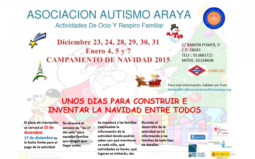 Participa en el Campamento de Navidad de la Asociación Autismo Araya