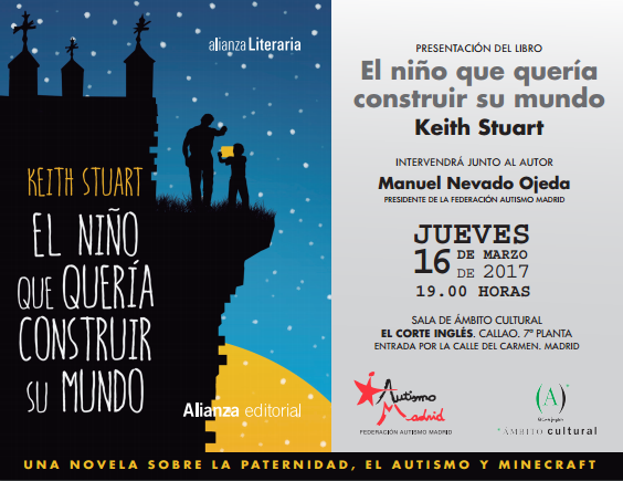 Federación Autismo Madrid intervendrá junto al autor Keith Stuart en la presentación de su libro.