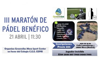 III Maratón de Pádel a beneficio del C.E.E. CEPRI