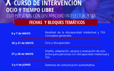 X Curso de Intervención en ocio y tiempo libre con personas con discapacidad intelectual y TEA