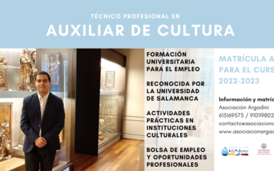Abierto el plazo de matrícula para Técnico profesional en auxiliar de cultura de la Asociación Argadini