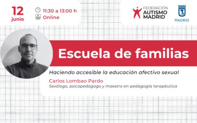Próximo taller de nuestra Escuela de Familias titulado «Haciendo accesible la educación afectivo sexual» el 12 de junio