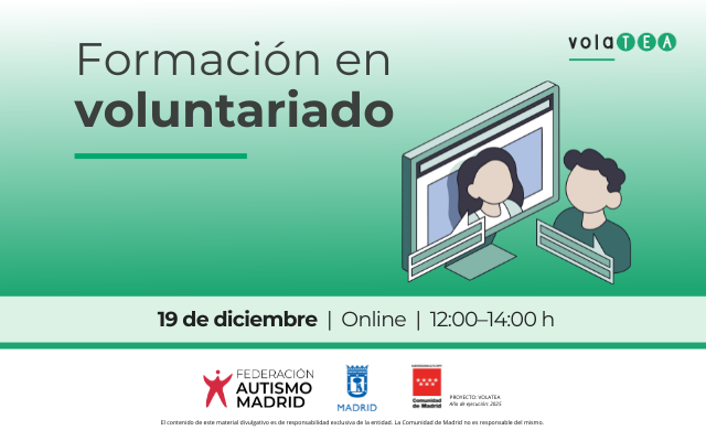 Próxima formación para hacer voluntariado con la Federación Autismo Madrid – 19 de diciembre