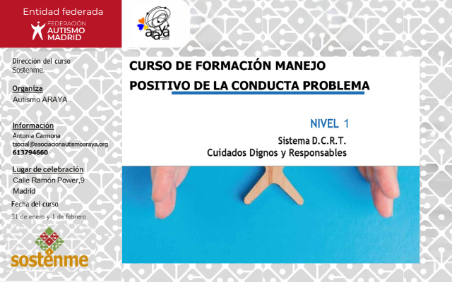 La Asociación Autismo Araya organiza un Curso de Formación en Manejo Positivo de la Conducta Problema