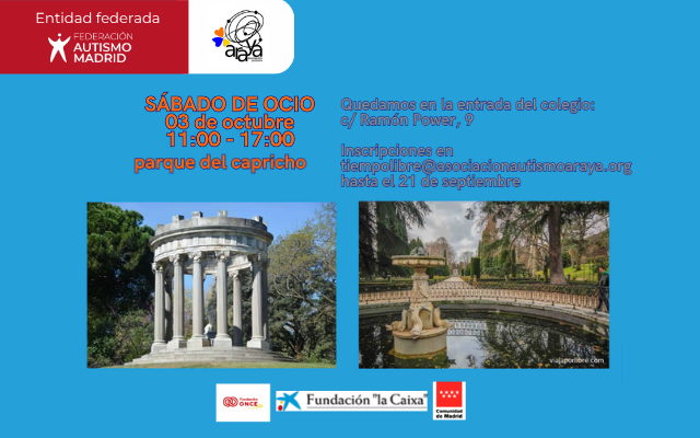 La Asociación Autismo Araya organiza una salida de ocio al Parque de El Capricho el próximo 3 de octubre