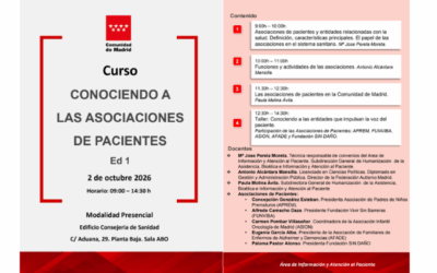 Autismo Madrid participa en el curso «Conociendo a las asociaciones de pacientes», organizado por la D.G. de Humanización, Atención y Seguridad del Paciente