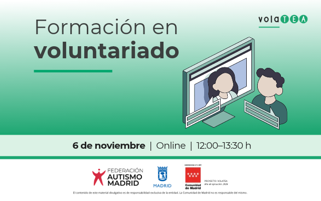 Próxima formación para hacer voluntariado con la Federación Autismo Madrid – 6 de noviembre